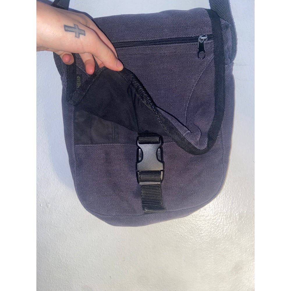 Hempmania Duluth Trading Co Hemp Canvas Crossbody Messenger Bag Navy Utility Bag - Picture 3 of 7